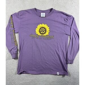 Simply Southern "Don't Look Back" Purple Long Sleeve T-shirt - Youth Large